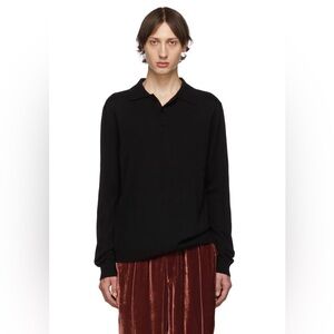 $395 TIBI Ssense Exclusive Black Hybrid Polo Mens Size XL